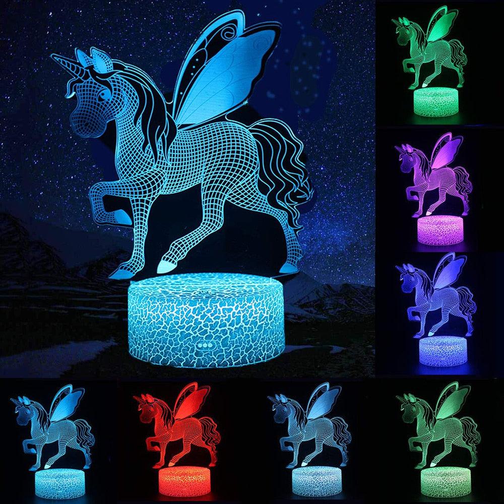Unicorn Lamp - 3D Led Night Light Decor Lamp - Touch Light Child Lamp (LL4)1(1U58)