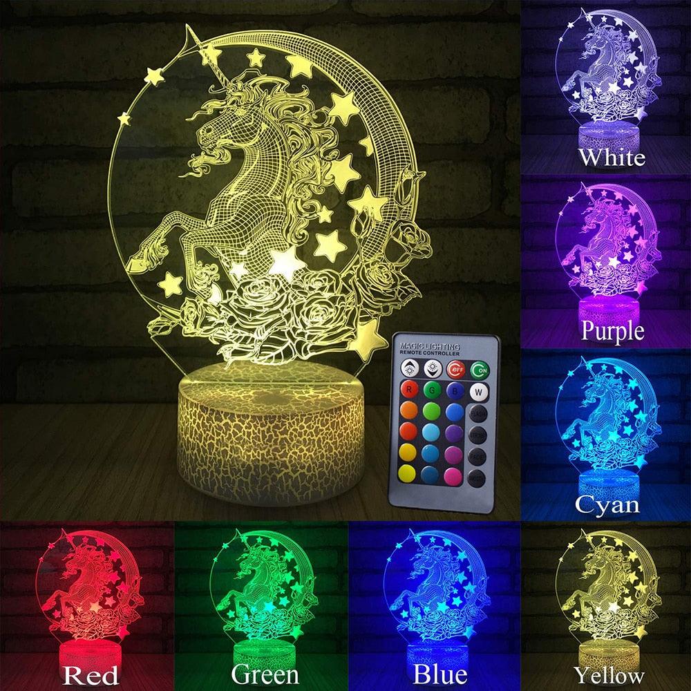 Unicorn Lamp - 3D Led Night Light Decor Lamp - Touch Light Child Lamp (LL4)1(1U58)