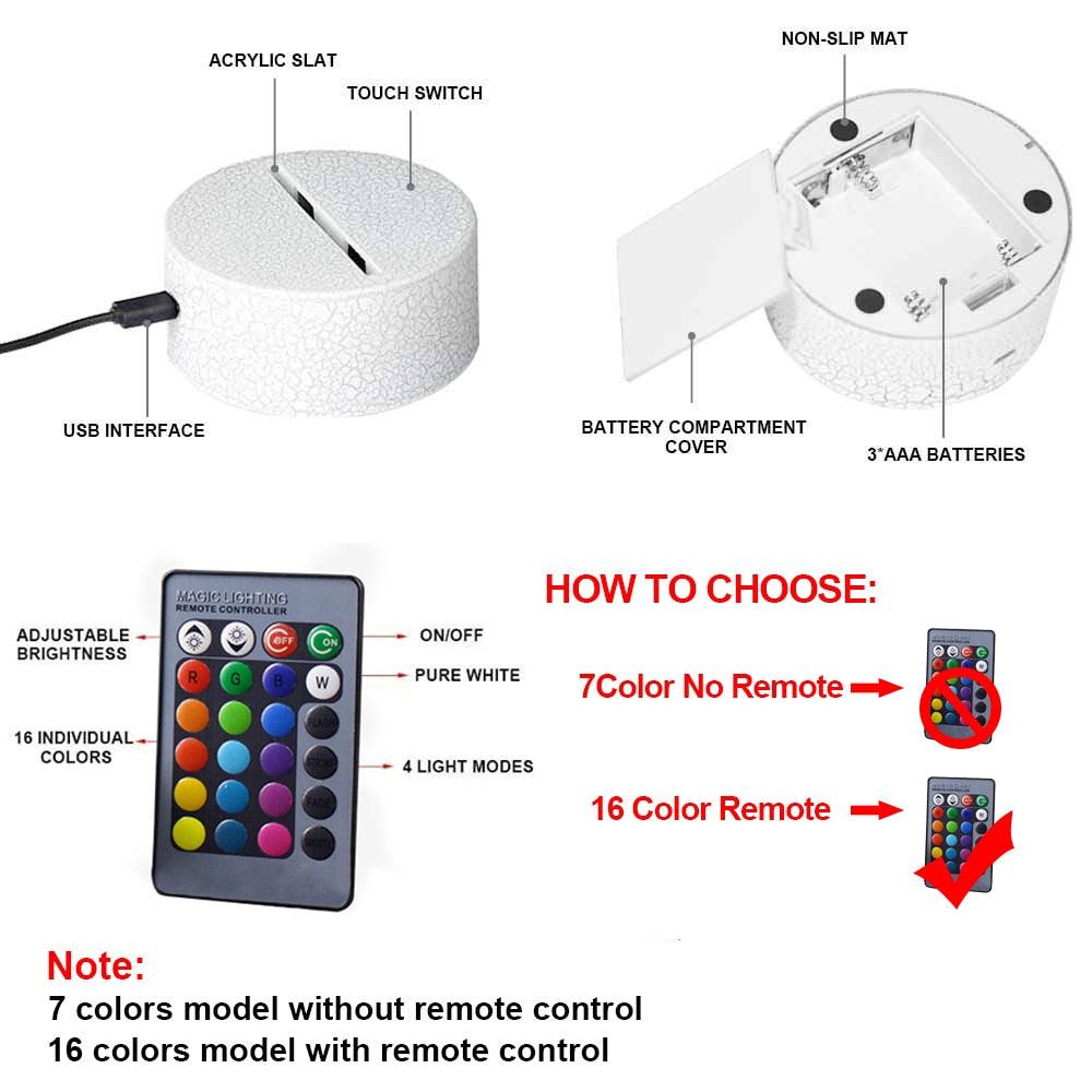 Unicorn Lamp - 3D Led Night Light Decor Lamp - Touch Light Child Lamp (LL4)1(1U58)