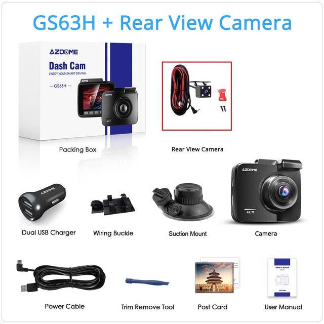 Dash Cam 4K Built in WiFi GPS Car Dashboard Camera Recorder with UHD 2160P, 2.4" LCD, WDR, Night Vision (CT4)(1U60)