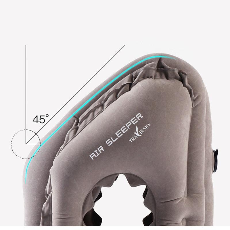 Upgraded Inflatable Air Cushion Travel Pillow - Headrest Chin Support Cushions - Airplane Plane Car Office Rest Neck Nap Pillows (6LT1)