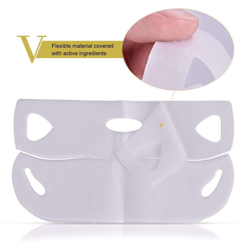 V Shape Lifting Facial Mask Chin Cheek Lift Ear Hanging Hydrogel Neck Facial Slimmling Bandage Mask (D86)(M1)