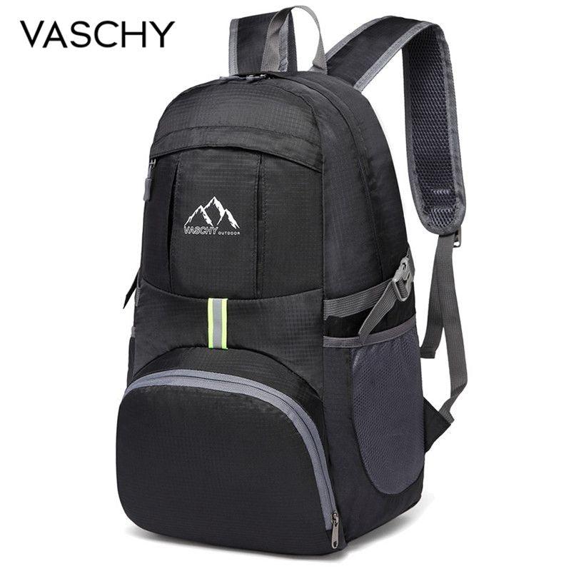 Great Foldable Waterproof Backpack - With Safe Reflective Lightweight Hiking Backpack - Travel Bags (1U78)