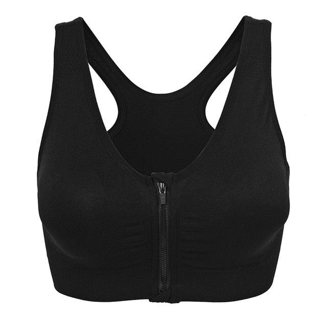 Amazing Zipper Push Up Women Sports Brassiere - Padded Shockproof Breathable Sports Tops - Fitness Gym Yoga (4Z2)(7Z2)