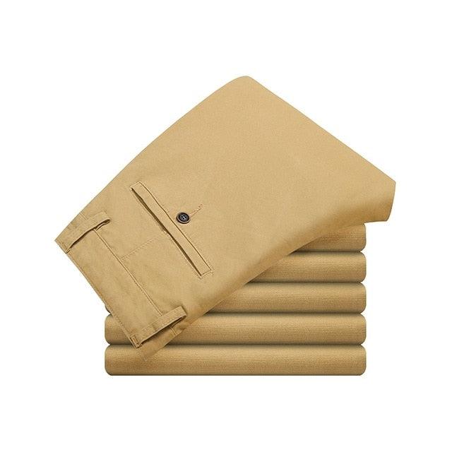 Men's Pants - Cotton Casual Stretch Trousers - Straight High Quality 4 color Pant Suit (D9)(TG1)(CC2)