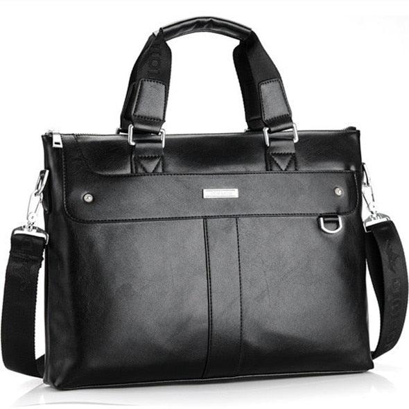 Men Briefcase Business Shoulder Bag - Leather Messenger Bags - Computer Laptop Handbag Bag (LT4)(F78)