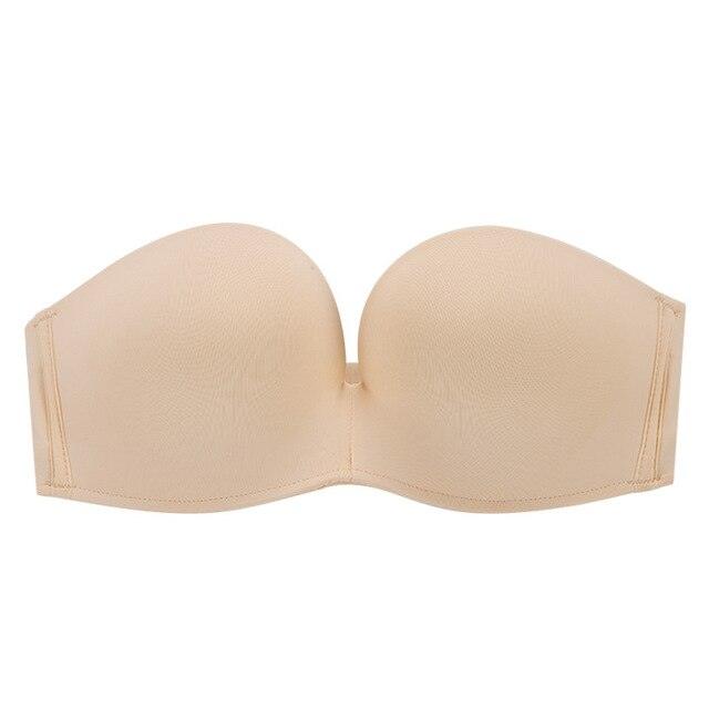 Women's Seamless Sexy Lace Underwear - Ladies Gathering Strapless Wire Free Bras (TSB1)