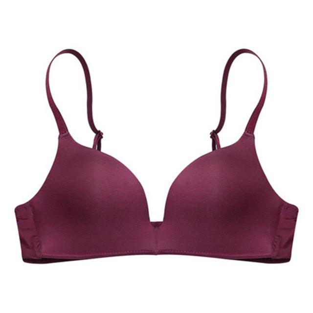 Great Ladies Ultra Thin Push Up Underwear - Solid Wire Free Comfortable Bras (D27)(TSB3)