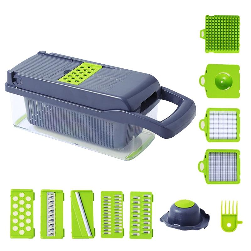 Vegetable Cutter Fruit Slicer Multifunctional Grater Shredders Drain Basket Peeler 8 In 1 Gadgets (AK3)(1U61)