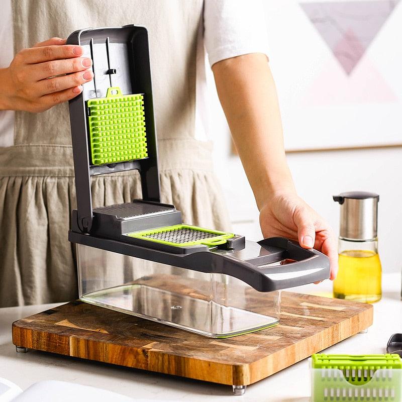 Vegetable Cutter Fruit Slicer Multifunctional Grater Shredders Drain Basket Peeler 8 In 1 Gadgets (AK3)(1U61)