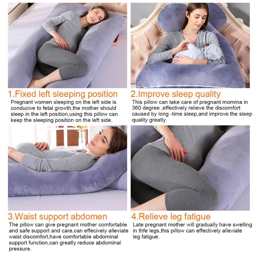 Sleeping Pregnancy Side Support Pillow For Pregnant Women - U Shape Extra Large Body Maternity Pillows (1U7)(8Z2)