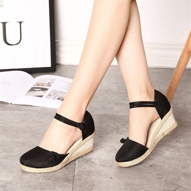New Trending Women Sandals - Casual Linen Canvas Wedge Sandals (SS3)(SH2)(SS1)