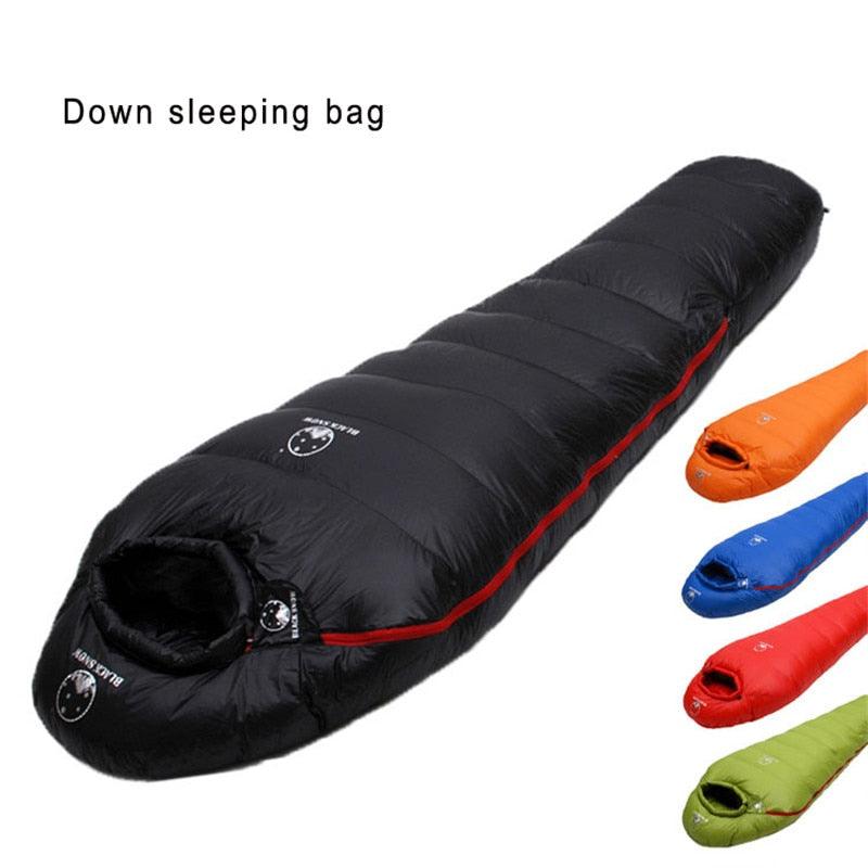 Very Warm White Goose Down Filled Adult Sleeping Bag - Winter Thermal 4 kinds of Thickness - Camping Travel (D79)(2LT1)