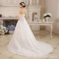 Nice White Strapless Wedding Dresses - Beaded Embroidery Elegant Bride Dresses - With Sweep Train (WSO1)(F18)