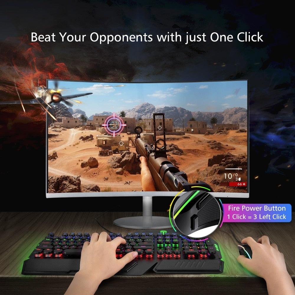 VicTsing 8 Programmable Buttons 7200 DPI Adjustable Optical Gaming Mouse Ergonomic Mouse With Wired RGB Gaming Mouse (CA1)(1U52)