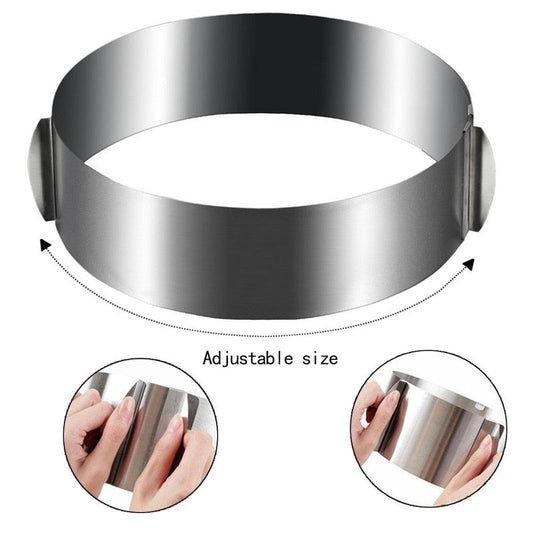 Stainless Steel Adjustable cake pan - Retractable Circle Mousse Ring Mould Baking Tool Set Cake Mold Bakeware (AK2)