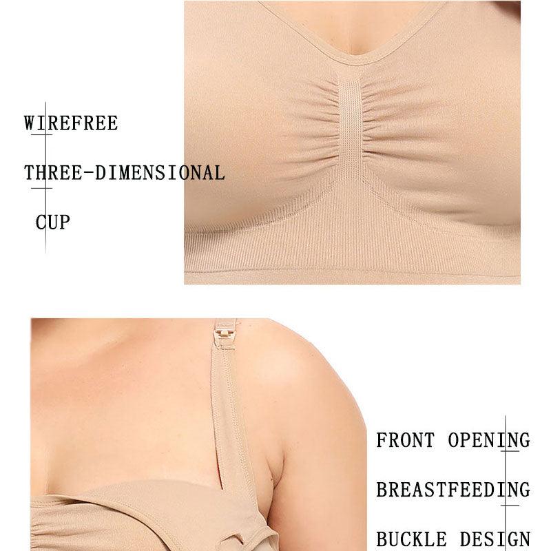 Trending Front Buckle Large Size Maternity Yoga Vest - Padded Breastfeeding Tank Top - Breathable Sports Yoga Shirts (4Z2)