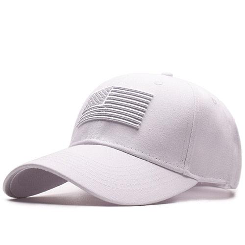 Great Baseball Cap - Summer Sun-Proof USA Flag Embroidery Tactical Military Caps - Hiking Hunting Climbing Caps (MA8)(WH8)