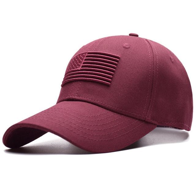 Great Baseball Cap - Summer Sun-Proof USA Flag Embroidery Tactical Military Caps - Hiking Hunting Climbing Caps (MA8)(WH8)