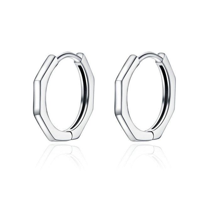 Great Authentic 925 Sterling Silver - 6 Color Small Circle Hoop Earrings (2JW3)(F81)