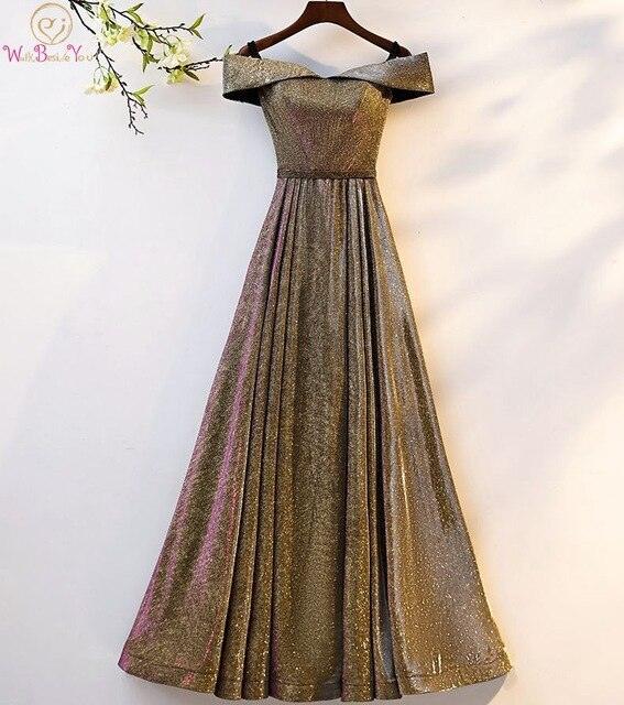 Walk Beside You Bling Evening Dresses - Long Elegant Off Shoulder Robe - Sexy Formal Dress (WSO3)(WSO4)