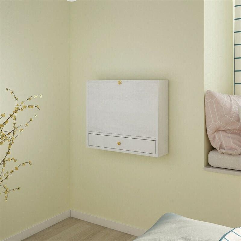 Wall Mounted Folding Laptop Desk Hideaway Storage with Drawer - Multi-function Computer Desks (1FW1)(FW5)(1U67)