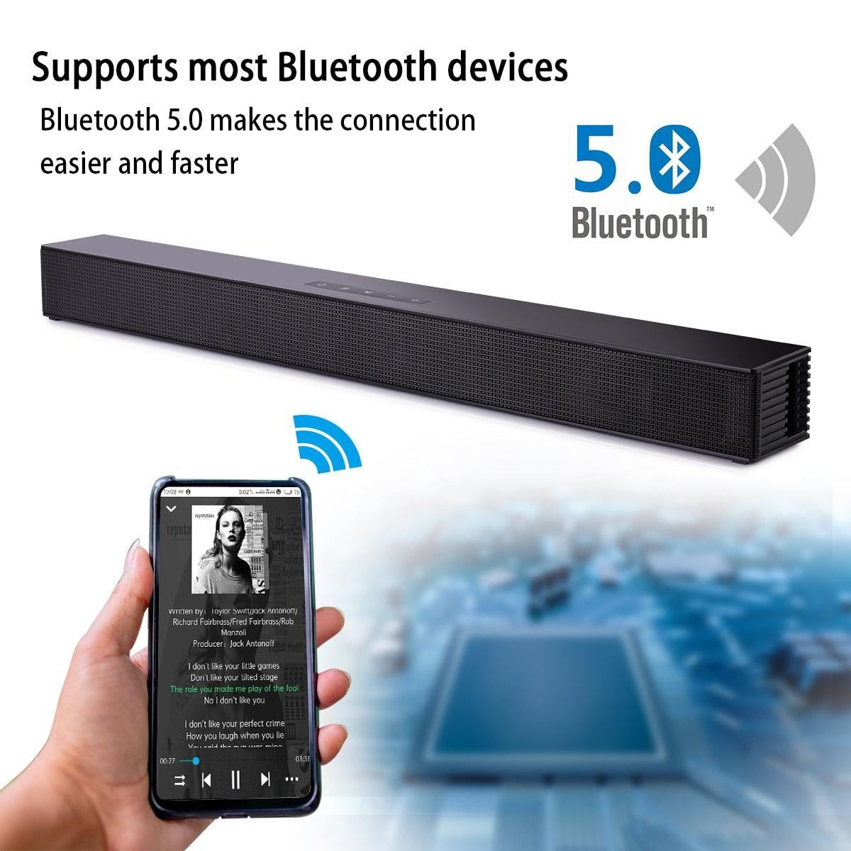 Wall-mounted TV Soundbar -Home Theater 40W Bluetooth Speaker Support Optical HDMI (HA5)(1U57)