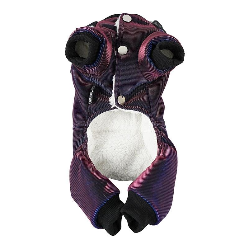 Amazing Warm Dog Clothes Reflective Pet Dog Jumpsuit - Pet Autumn Winter Costume With Flower Scarf Pet Outfit (2U69)