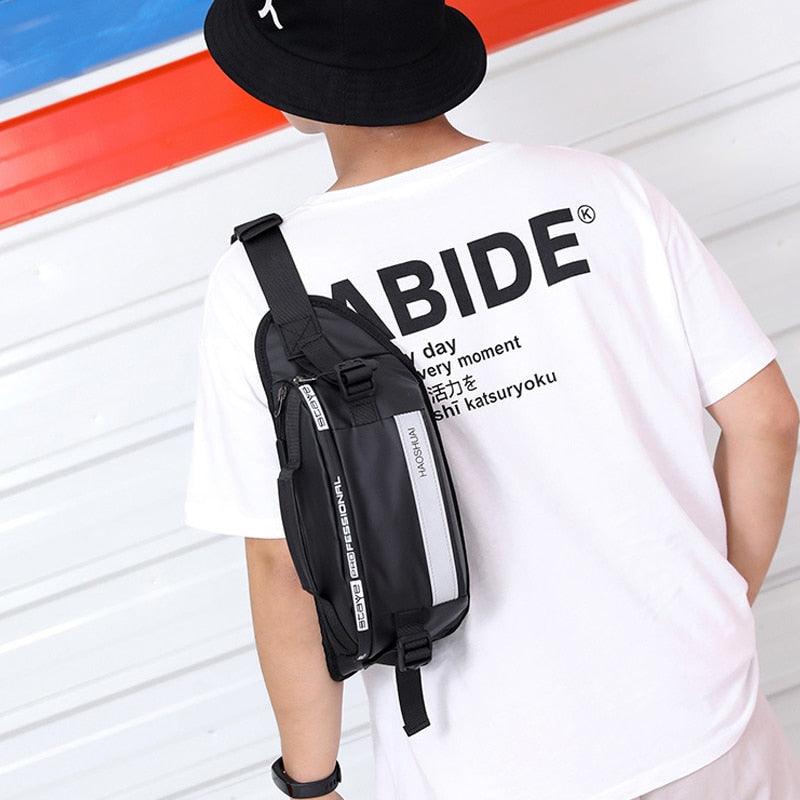 Waterproof Nylon Waist Bag - New Fashion Unisex Fanny Pack - Reflective Casual Travel Crossbody Chest Bags (LT8)(F79)