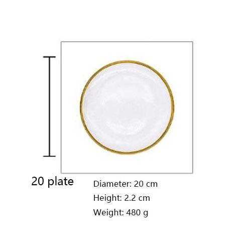 Western Transparent Flat Plates With Ins Style Dessert Tableware - Crystal Main Course (AK7)(F61)
