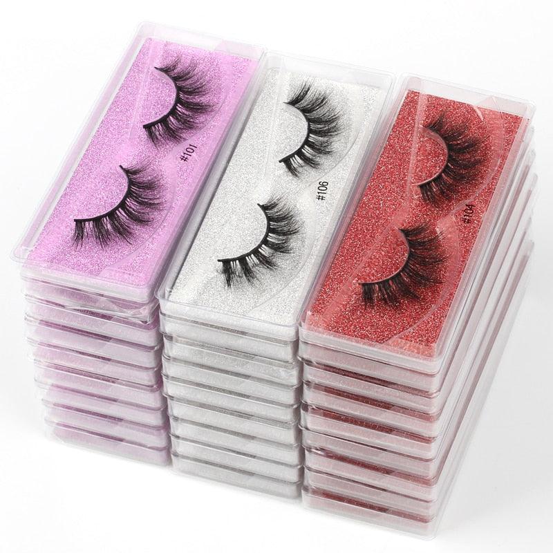 Mink Eyelashes 30/40/50/100pcs 3d Mink Lashes Natural false Eyelashes messy fake Eyelashes Makeup (M2)(1U86)