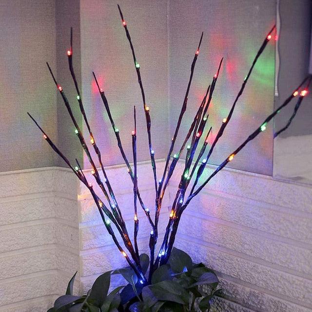 Willow Brown Branches Light - LED Branch Christmas vase Decoration Lights USB Plug-in with Switch 3pcs 60 Bulbs (LL5)1(1U58)