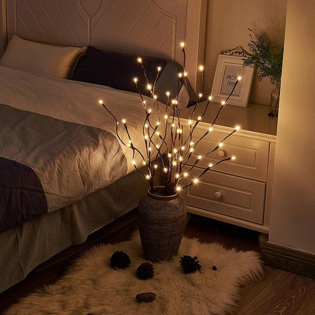 Willow Brown Branches Light - LED Branch Christmas vase Decoration Lights USB Plug-in with Switch 3pcs 60 Bulbs (LL5)1(1U58)