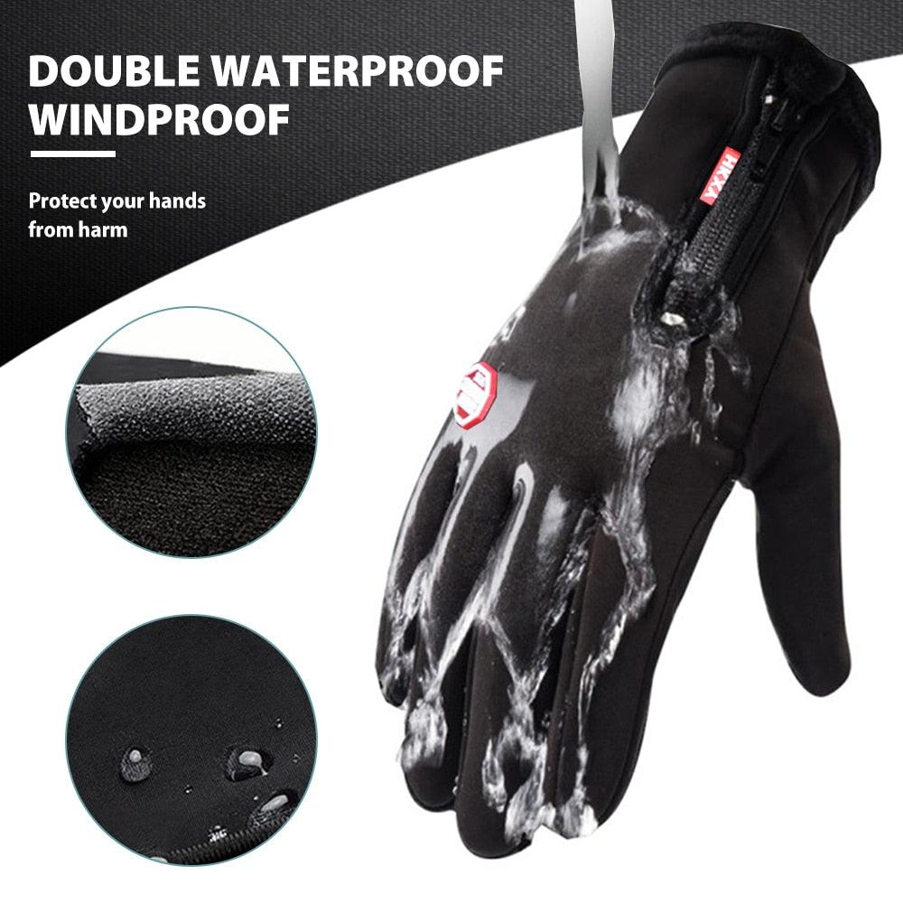 Windproof Warm Gloves - Winter Anti Slip Silicon Touch Screen Full Finger Touchscreen Sport Gloves (D17)(4AC1)