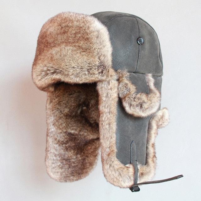 Great Winter Bomber Hats - Women Faux Fur Trapper Hat - PU Leather Wind Proof (WH7)