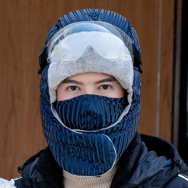 Winter Bomber Hats - With Ear Flaps & Mask Outdoor Russian Thicken Head Trapper (WH7)