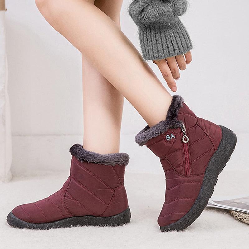 Gorgeous Women's Winter Boots - Waterproof Warm Plush Ankle Boots (3U38)(3U107)