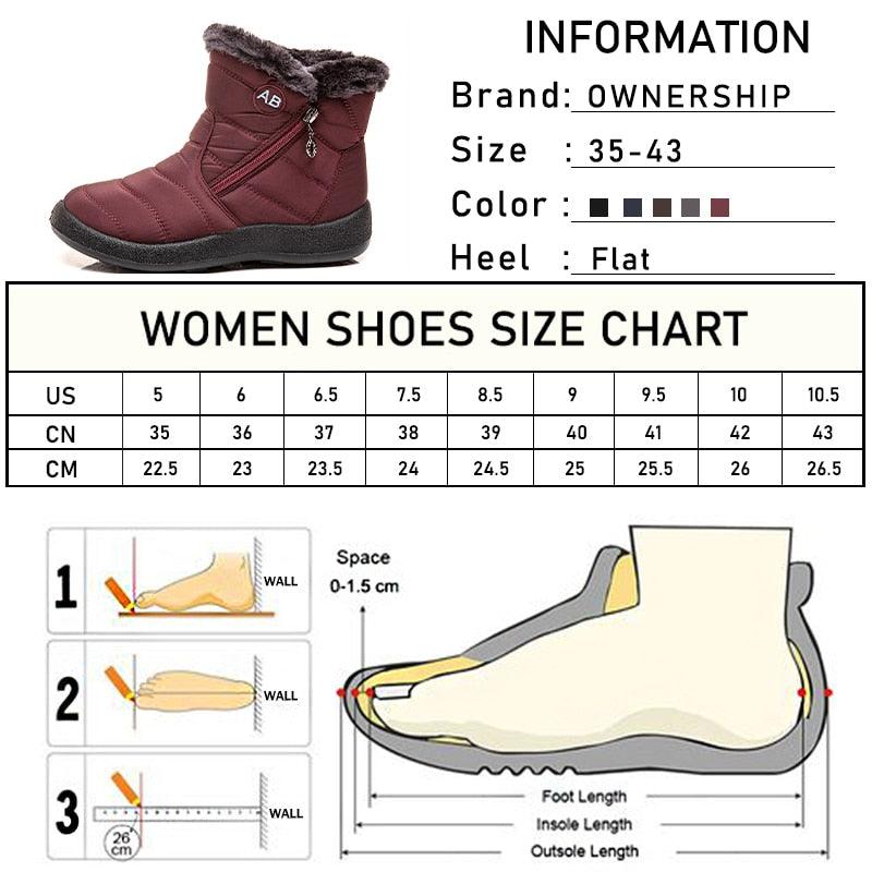 Gorgeous Women's Winter Boots - Waterproof Warm Plush Ankle Boots (3U38)(3U107)