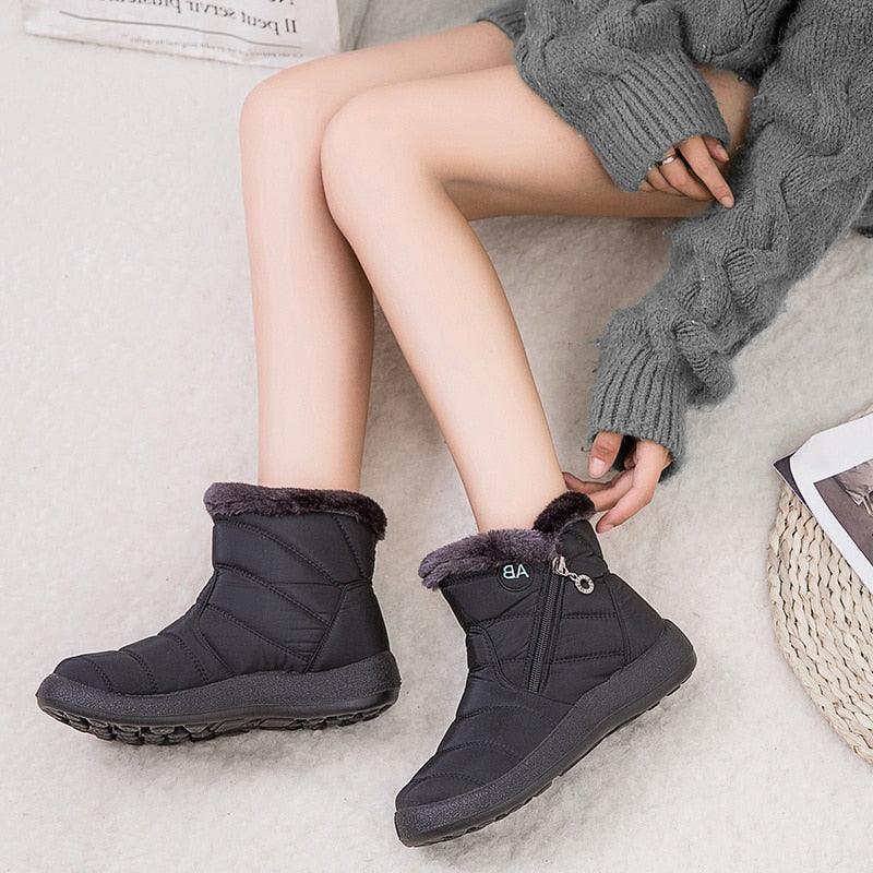 Gorgeous Women's Winter Boots - Waterproof Warm Plush Ankle Boots (3U38)(3U107)