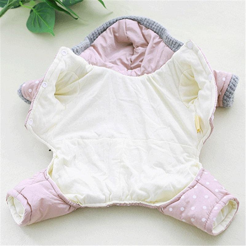 Winter Dog Clothes - Cute Dots Pets Clothing - Warm Dog Jumpsuit Coat (W5)(W2)