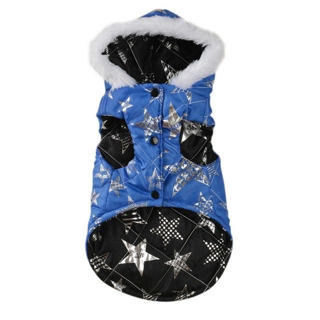 Winter Dog Clothes - Pet Sliver Stars Printed Coat - For Small Dogs Warm Down Jacket Hoodies Clothing (2U69)