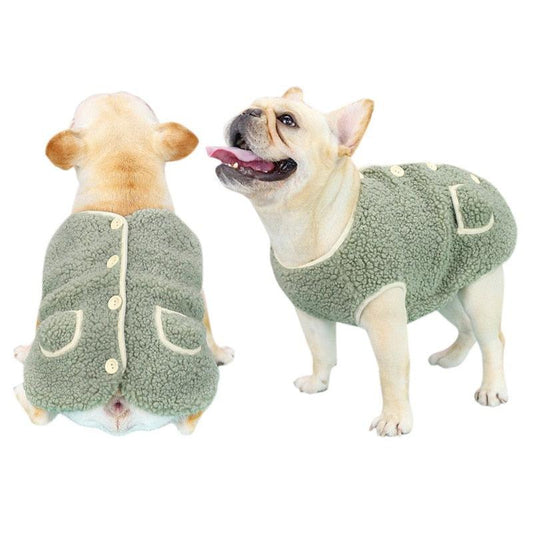 Winter Dog Clothes Warm Fleece Puppy Vest Chihuahua Button Coat - Pet Clothing Jacket (2U69)
