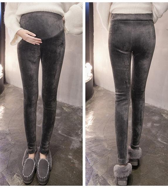 Amazing Winter Maternity Leggings - Thick Adjustable Waist Velvet Line Pregnancy Clothes Pants (2Z7)