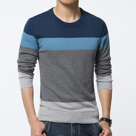 Winter Men's New Fashion Pullover Knitted Sweater - Long Sleeved Warm Pullovers O-neck Slim Fashion Sweater (D100)(TM6)