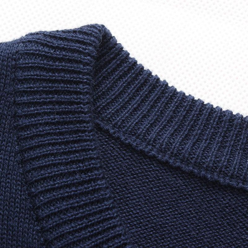 Winter Men's New Fashion Pullover Knitted Sweater - Long Sleeved Warm Pullovers O-neck Slim Fashion Sweater (D100)(TM6)