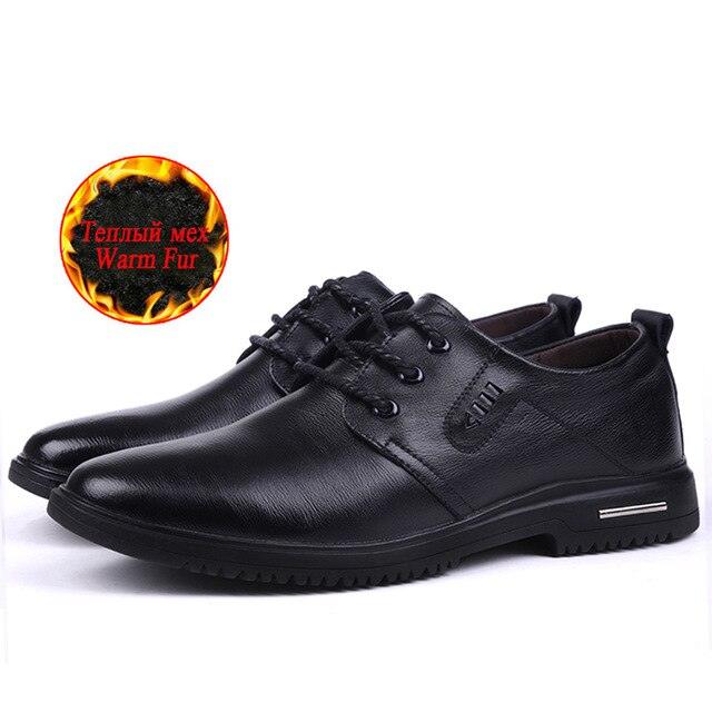 Winter Men's Dress Shoes - Plush Warm Men's Business Shoes - Italian Style Men Dress Shoes (MSF2)(F14)