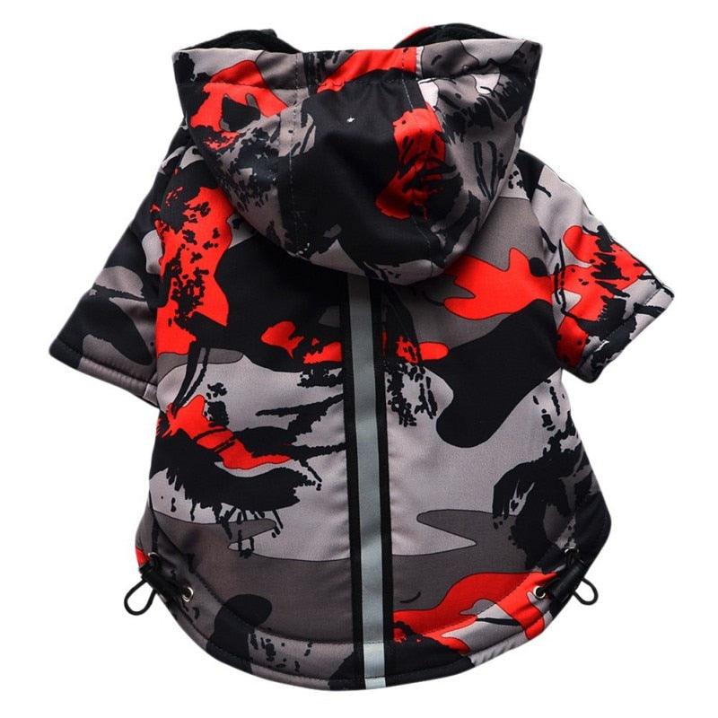 Winter Pet Dog Clothes French Bulldog Pet Warm Camouflage Jacket Hoodie Coat - Waterproof Dog Clothing Outfit Vest (2U69)
