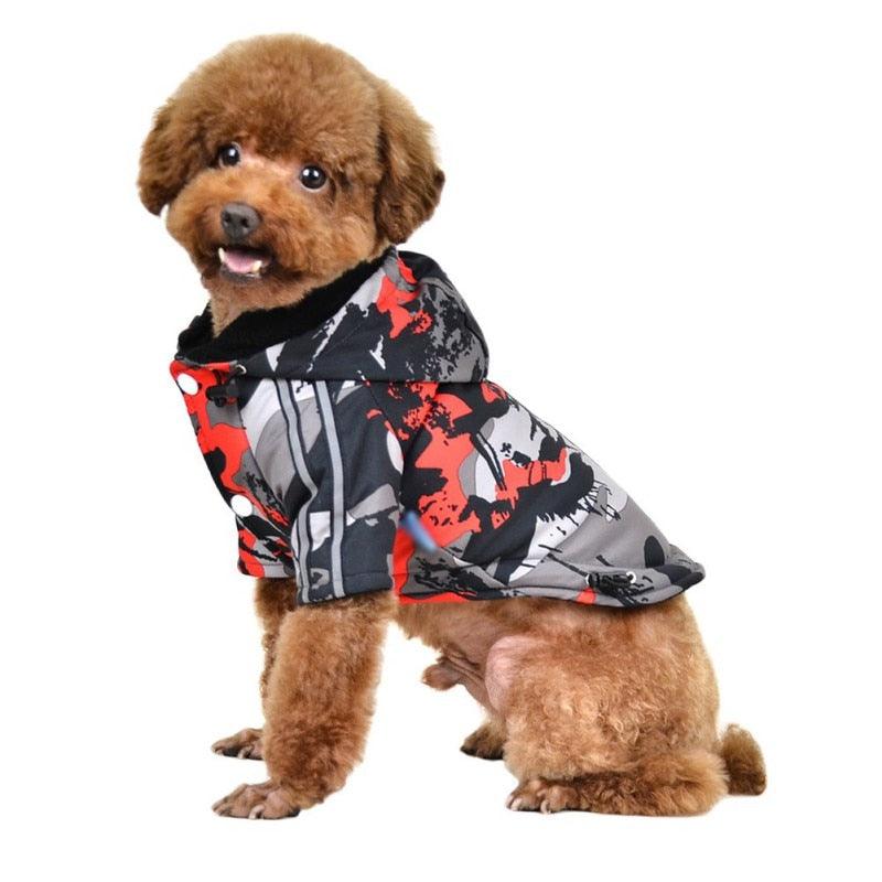 Winter Pet Dog Clothes French Bulldog Pet Warm Camouflage Jacket Hoodie Coat - Waterproof Dog Clothing Outfit Vest (2U69)