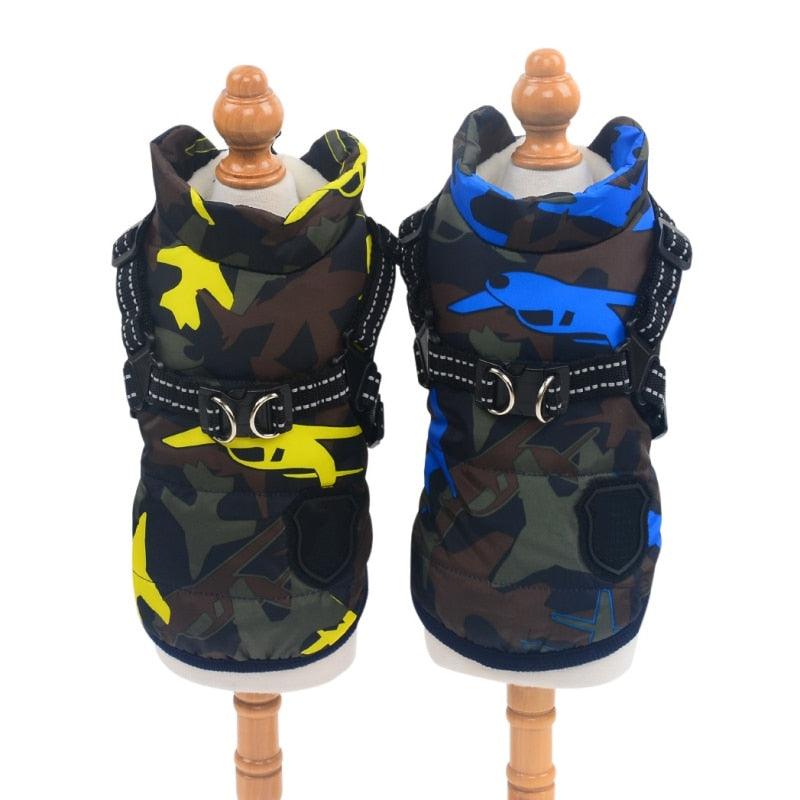 Winter Pet Dog Waterproof Coat - Warm Pet Clothing for Small Large Dogs Chihuahua Camouflage Printed Thicken Vest (2U69)
