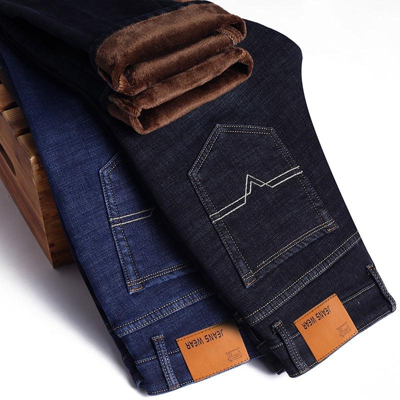 Winter Thermal Warm Flannel Stretch Jeans - Men's Winter Quality Straight Trousers (D9)(TG2)(CC2)